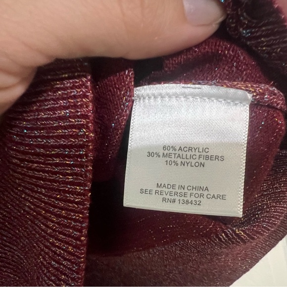 ModCloth Red Burgundy Metallic Cardigan NWOT Size XL - Picture 5 of 7